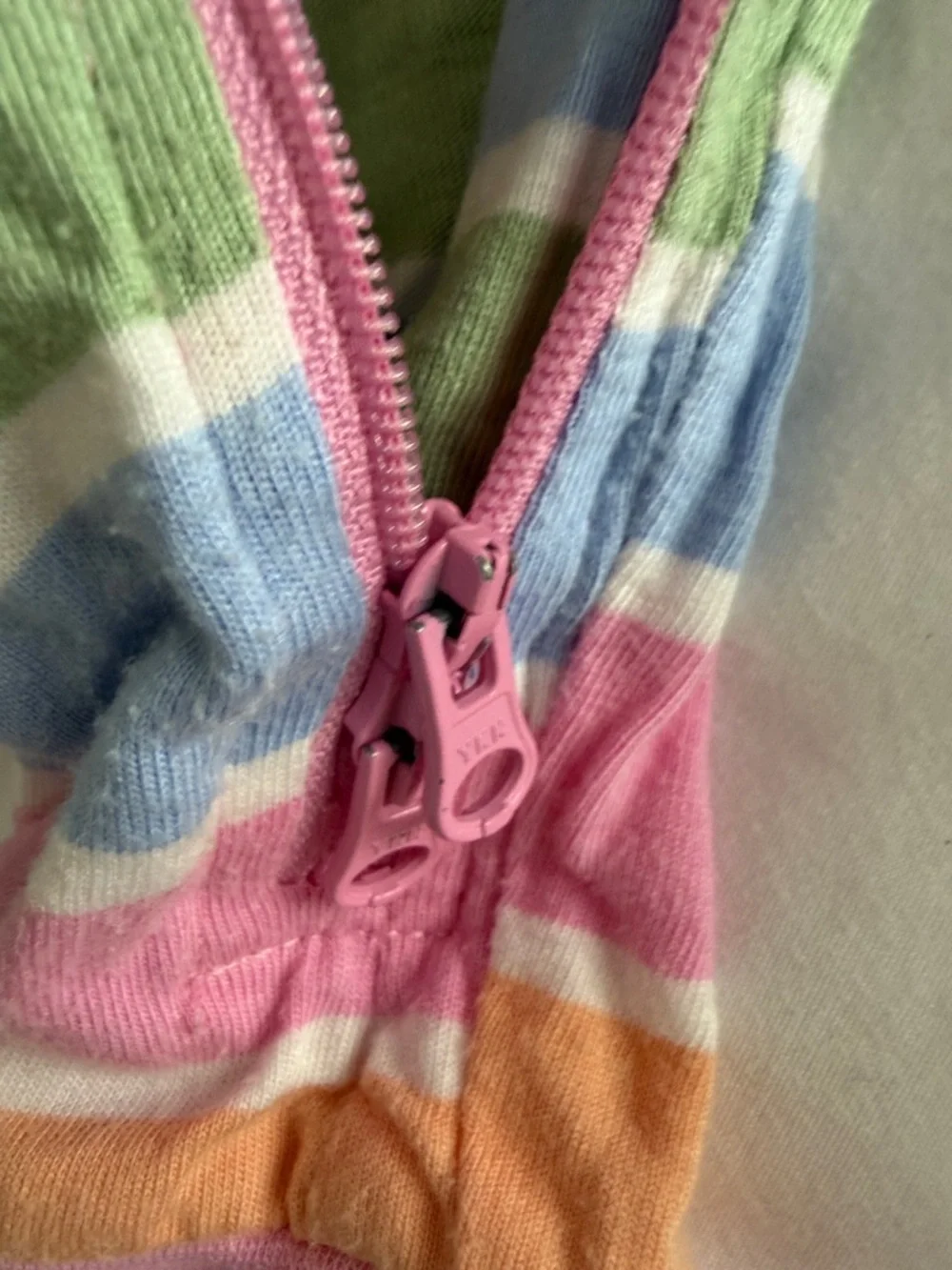 Kids Striped Zip One-Piece - Pink & Multicolor